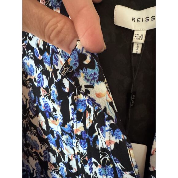 Reiss Lulu Ditsy Flippy Mini Dress Short Sleeve Womens Size 2 $320 NWT - Picture 11 of 13